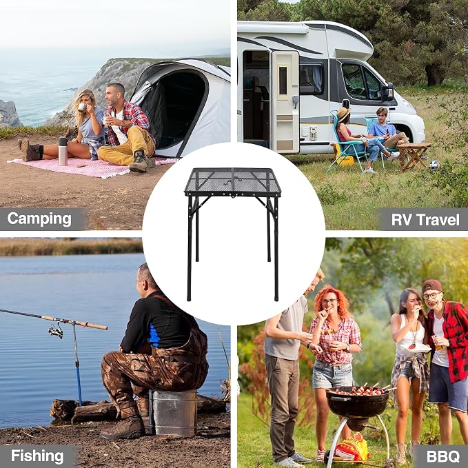 RedSwing Portable Grill Table for Outside, Aluminum Square Folding Grill Stand - Image 7