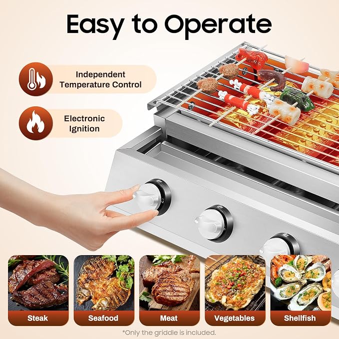 Gas BBQ Grill, Tabletop Outdoor Barbecue Grill - Image 5