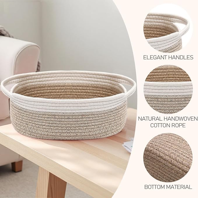 Woven Basket, Small Rope Storage Bin - Image 3