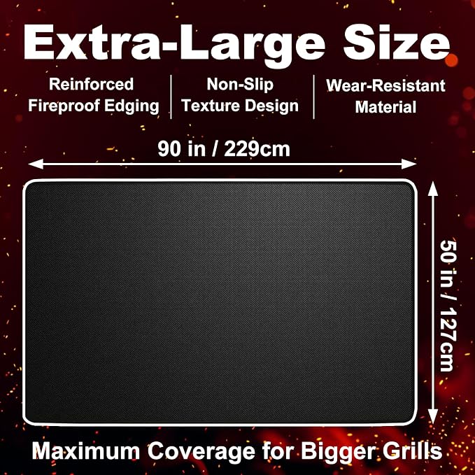 Extra Large 90 x 50 Inch Under Grill Mat - Image 2