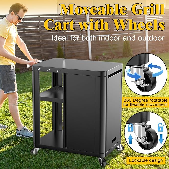 Outdoor Grill Table Cart 57"x24"x35", Outdoor Kitchen Island - Image 6