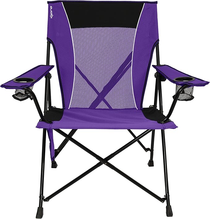 Camping Chairs with Dual Lock, Diamond Ripstop Polyester, Purple