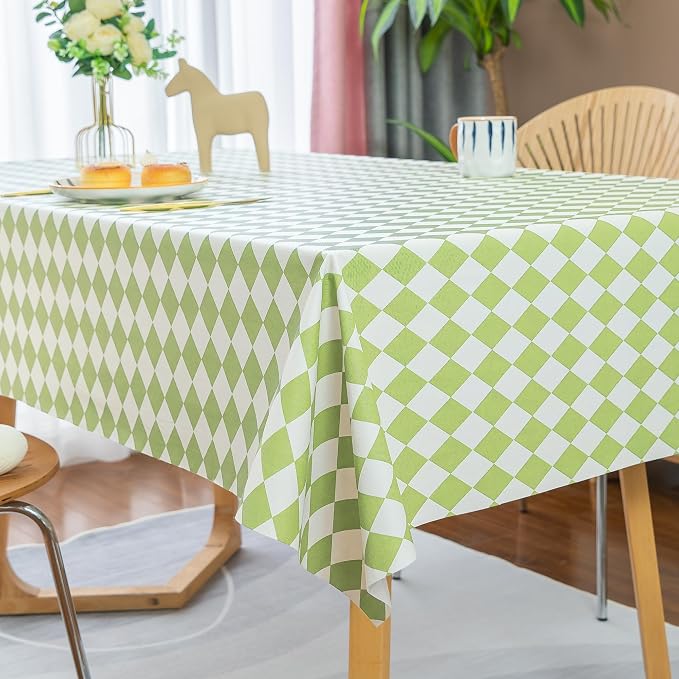 Rectangle Table Cloth, 100% Waterproof Tablecloth Oil Proof Spill Proof Vinyl - Image 7