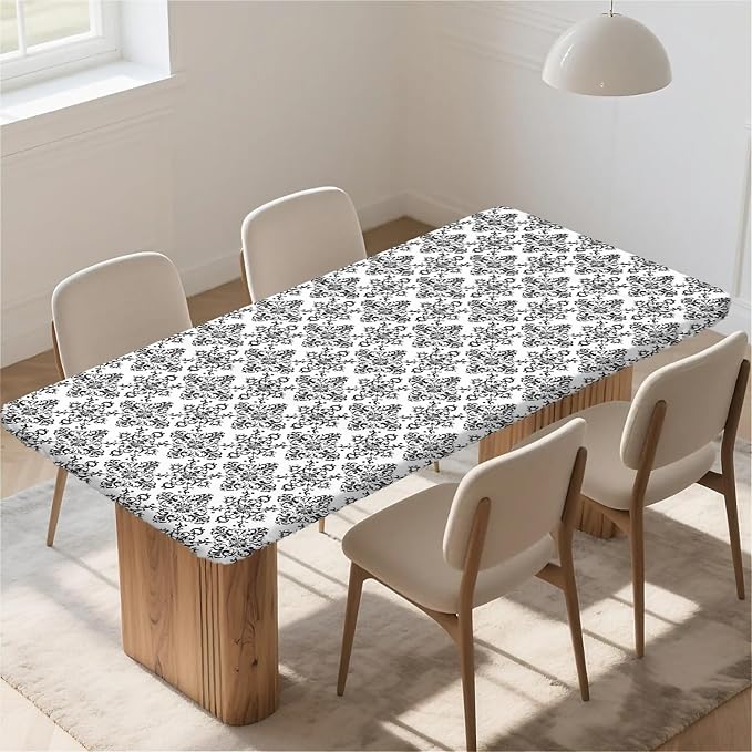 Rectangle Table Cloth Cover Waterproof Elastic Fitted Polyester Fitted - Image 6