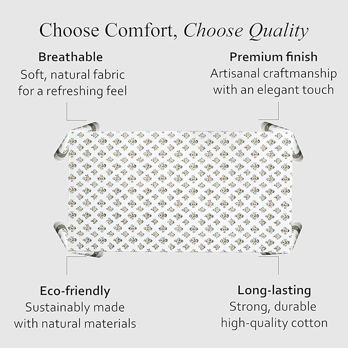CPC Tablecloth 100% Cotton 60x60 Inch Indian Block Print Square Table Cover - Image 6
