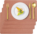 Vinyl Placemats Set of 4 Faux Leather 100% Waterproof Wipeable Washable Place by Uolr
