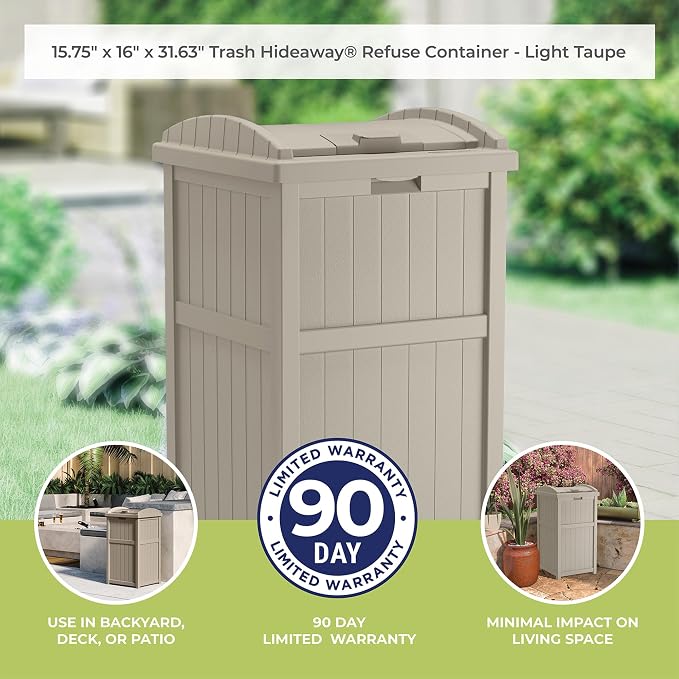 Suncast Hideaway Outdoor Trash Can - Image 8