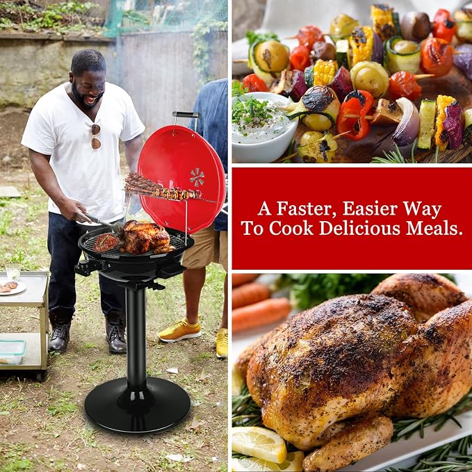Electric Grill, Techwood Indoor/Outdoor Electric BBQ Grill, 1600W Portable - Image 5