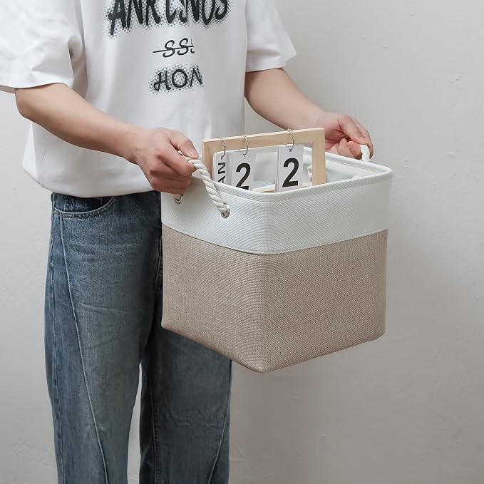 11 x 11 Inch Cube Storage Bins, 6 Pack Large Collapsible Fabric Storage Bin - Image 6