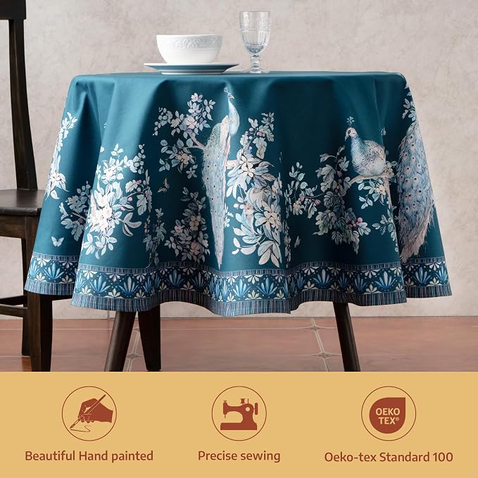 Maison d' Hermine Premium Table Cloth Round Table 100% Combed Cotton 70" - Image 2