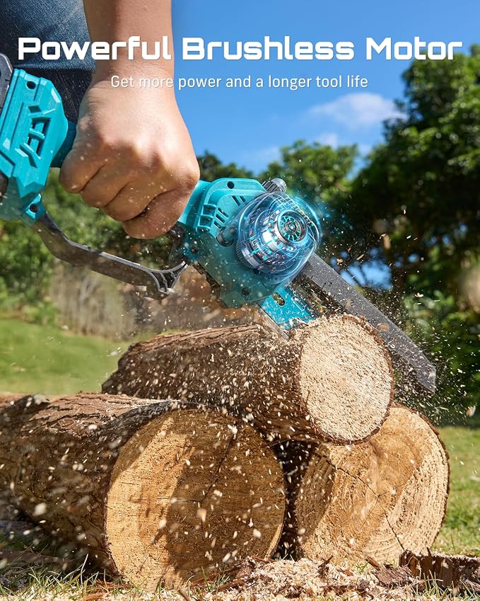 SEESII 2-in-1 Electric Pole Saws: Brushless Mini Chainsaw Cordless 6 Inch - Image 5