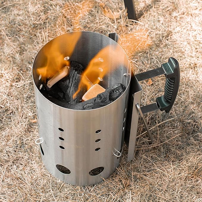Efficient Charcoal Starter, Stainless Steel Portable Chimney Starter - Image 2