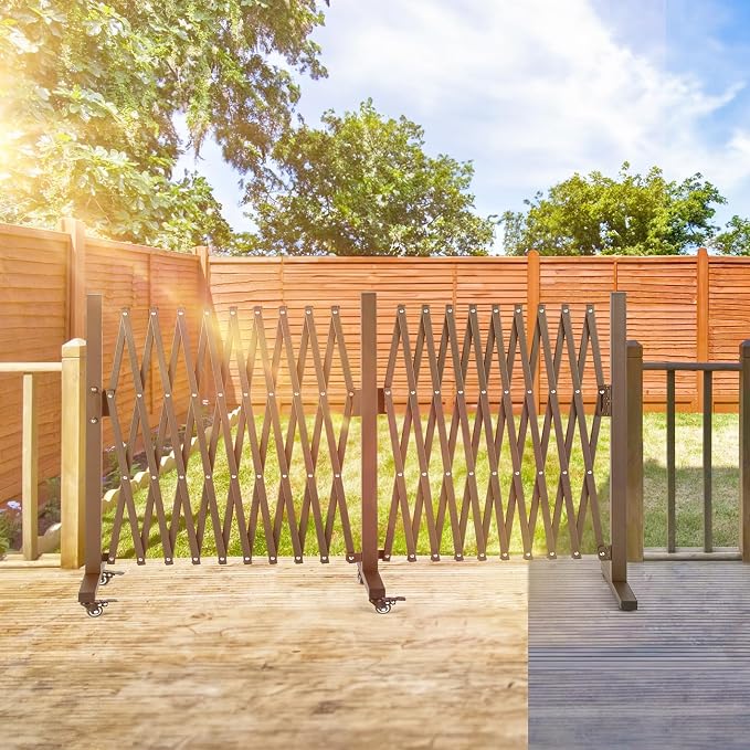 TECSPACE Aluminum Expandable Garden Fence, Portable Barricade Gate - Image 2