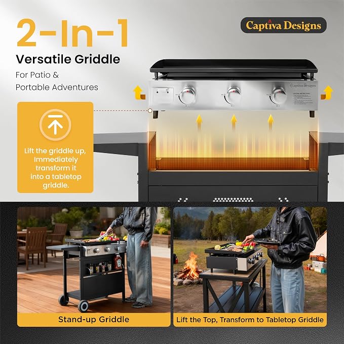 Captiva Designs 27 in Flat Top Griddle Grill - Image 2