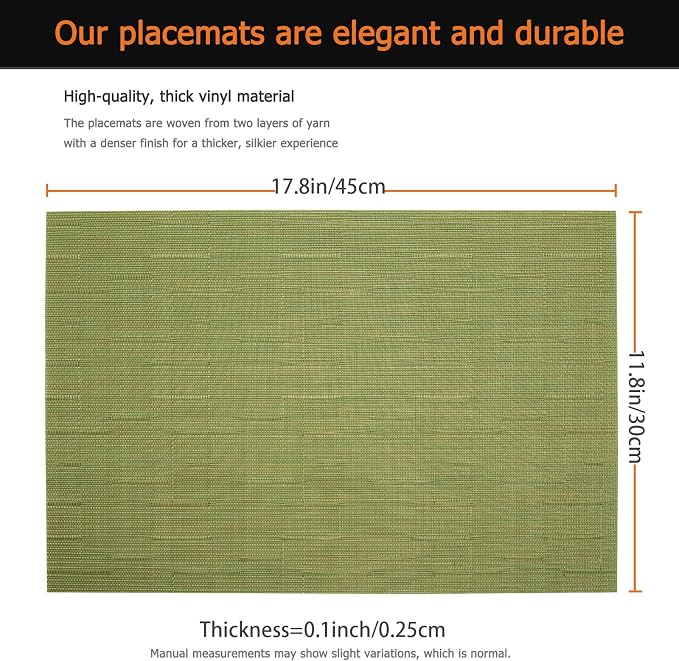 Placemats Set of 8 Washable&Wipeable Place mats - Image 3