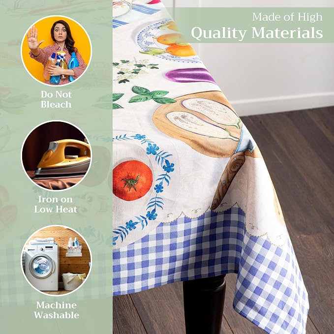 Maison d' Hermine Table Cloth Square Table 100% Cotton 54 x 54 Inches - Image 3