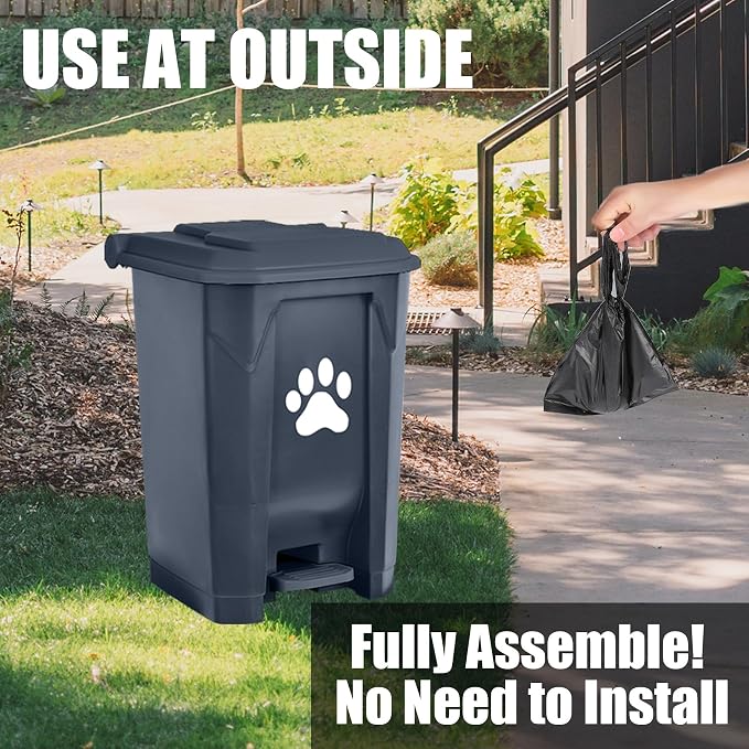 tebiete Dog Poop Trash Can Outdoors Pet Waste Station - Image 2