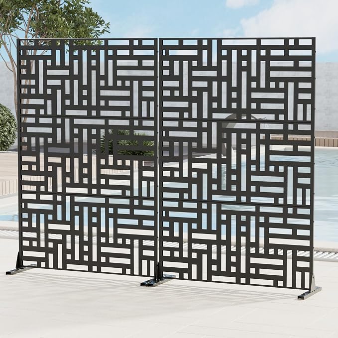 Casaphoria Privacy Screen 72" H x 45" W Metal, 2 Pack Outdoor Freestanding - Image 3