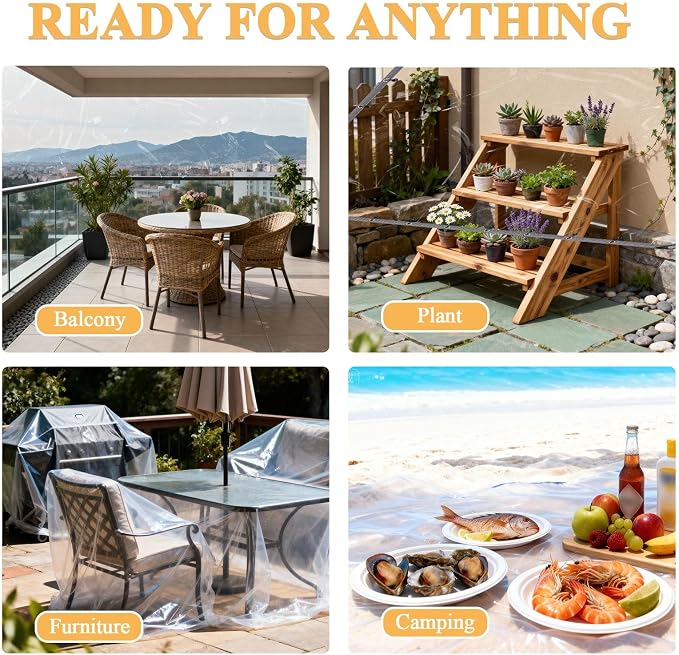 16x23 FT Clear Vinyl Patio Enclosure Panels - Image 7