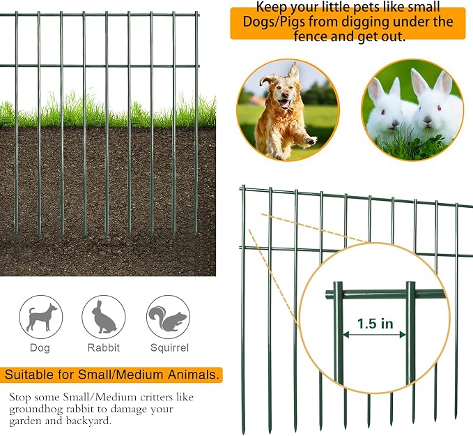 Adavin Small/Medium Animal Barrier Fence, 2 Pack 24 inX 15 in Underground - Image 3