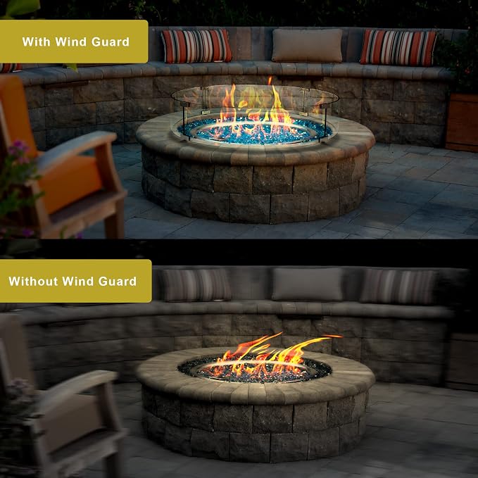 Holy Fire 29.5" L x 13.5" x 6" Rectangle Fire Pit Glass Wind Guard Clear - Image 7