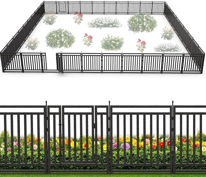 Garden Fence 40in x 90ft, 35 Panels + 5 Gates, Durable Outdoor Yard Barrier by Petorldog