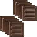 Vent Systems - 5 x 5 Inch Pack of 10 Brown Metal Square Soffit Air Vent Grille by VentSystems