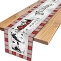 Farmhouse Cow Table Runner, Rustic Red Plaid Animals Buffalo Coffee Table by Unknown