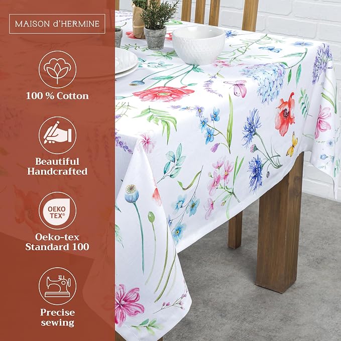 Maison d' Hermine Table Cloth Rectangle Table 100% Cotton 70 x 108 Inches - Image 2