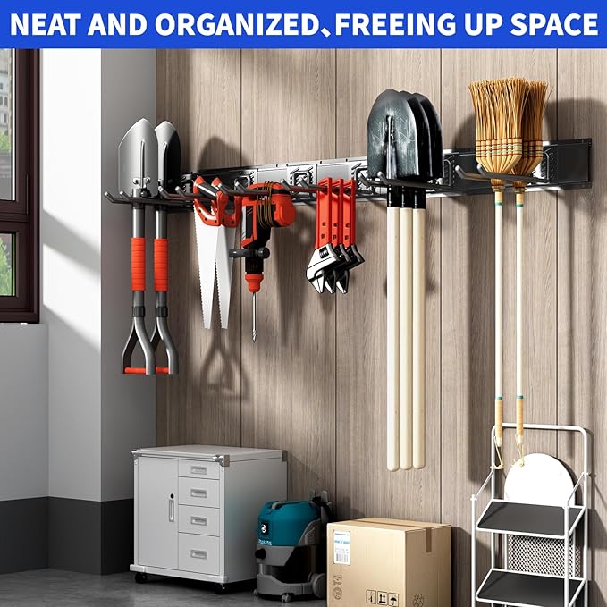 Garage Tool Organizer Wall Mount, 48inch Heavy Duty Garden Tool organizer - Image 6