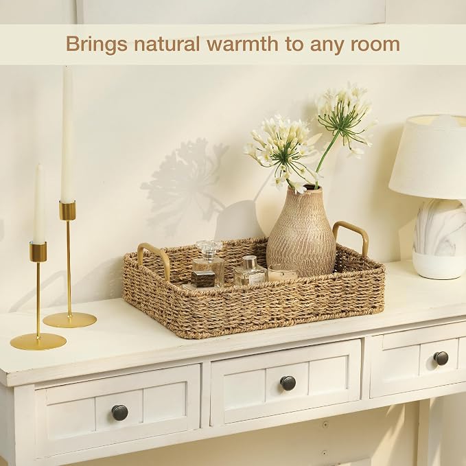 Set of 2 Rectangular Seagrass Trays - Image 3
