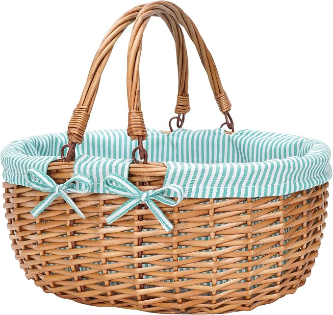G GOOD GAIN Oval Picnic Basket by GGOODGAIN