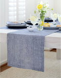 Solino Home Linen Chambray Indigo Table Runner 108 Inches Long by SolinoHome