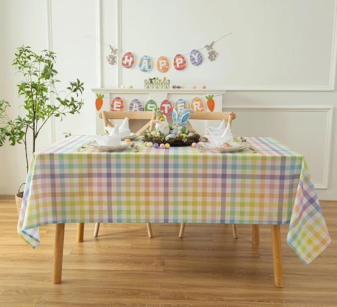 Easter Sunday Spring Plaid Tablecloth - Image 9