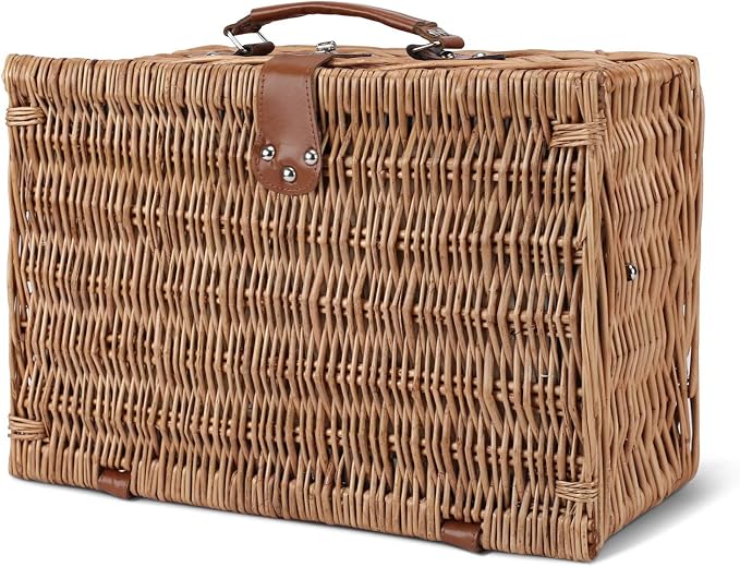 Picnic Basket for 2, Willow Hamper Set - Image 3
