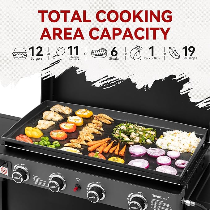 Royal Gourmet PD4001 4 Burner Propane Gas Griddle - Image 5