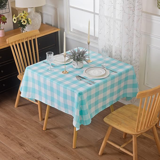 Cupuamon 2 Pack Waterproof Polyester Fabic Square Checkered Tablecloth，54x54 by Cupuamon