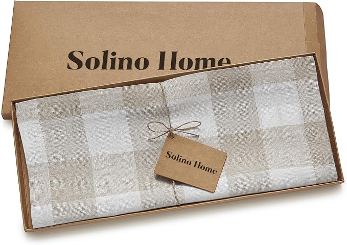 Solino Home Linen Checkered Table Runner 144 Inches Long - Image 5