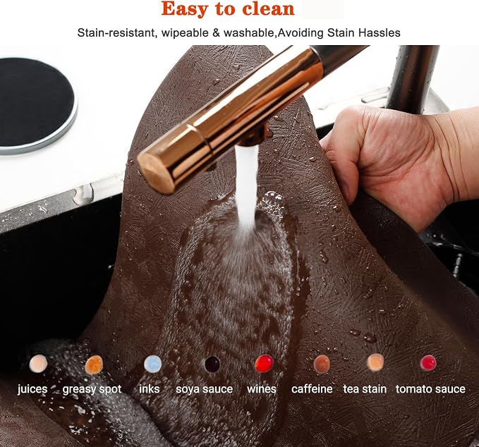 Vinyl Placemats Set of 8 Heat Resistant Easy Clean Non-Slip Place Mats - Image 5