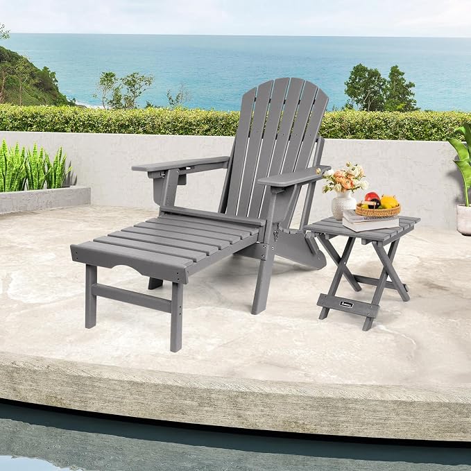FUNBERRY Outdoor Folding Adirondack Side Table, Portable No Assembly Patio End - Image 9