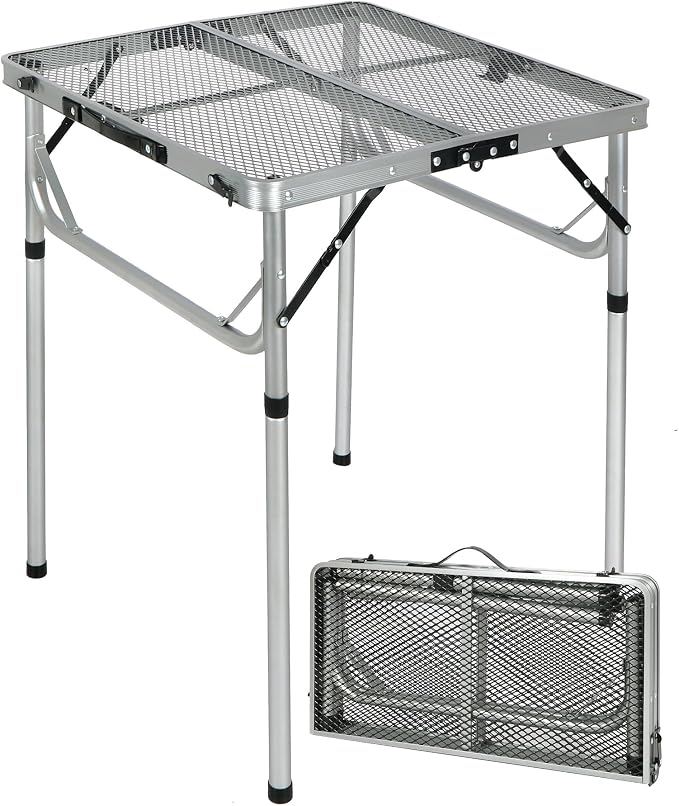 RedSwing Portable Grill Table for Outside, Aluminum Folding Grill Stand Table by RedSwing