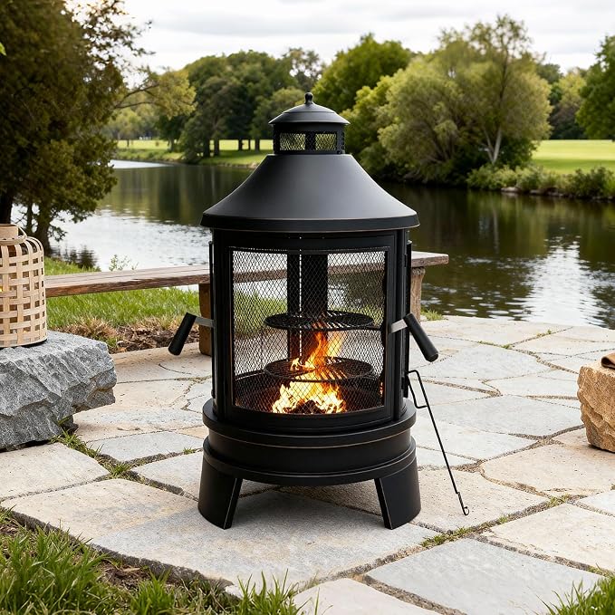 ALAULM Metal Chiminea Fire Pit - Image 6