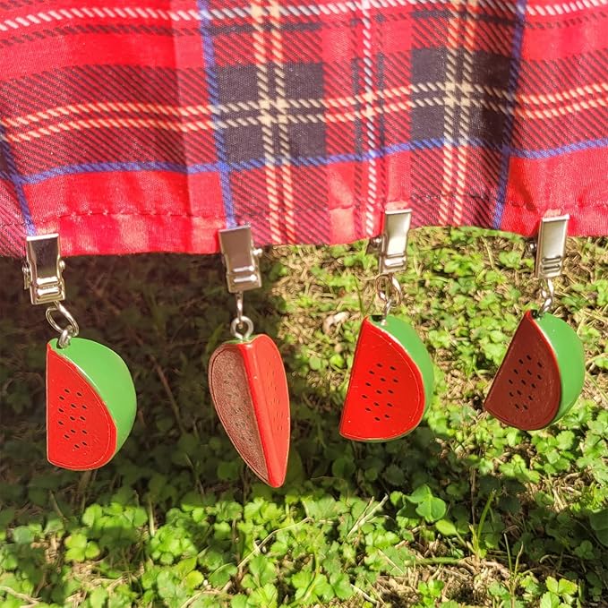 TwoFish Home Set of 4 Ｗatermelon Resin Tablecloth Weights Clips Handicraft by TwoFishHomeFashionLLC