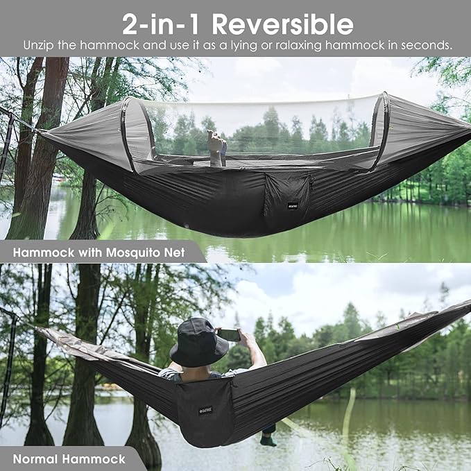 Hammock with Mosquito Net, 2-Person Pop-Up, 440 lb Capacity