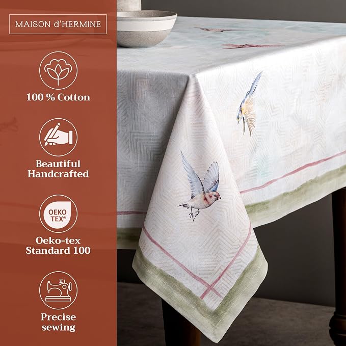 Maison d' Hermine Table Cloth Rectangle Table 100% Cotton 70 x 90 Inches - Image 2