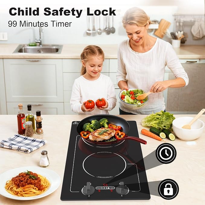 VBGK Induction Cooktop, 110V 2300W 2 burner hot plate - Image 7