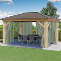 Outdoor Patio Curtains Waterproof 6 Panels 54x95 Inch- Protect Privacy & by HolidayIdeas