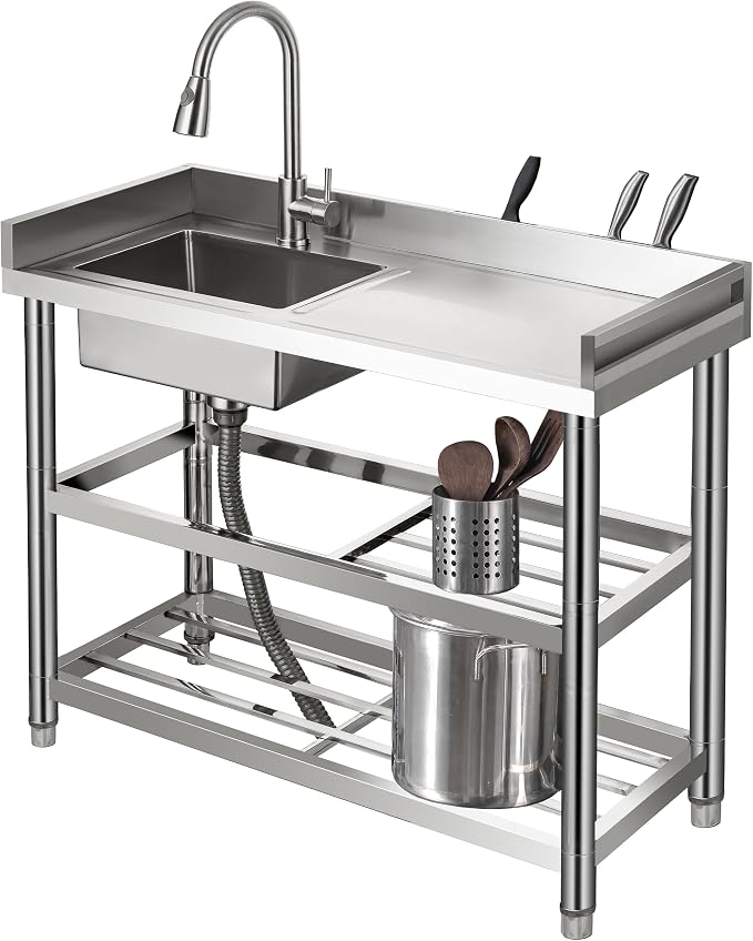 Stainless Steel Utility Sink Freestanding Laundry Sink by Seveat