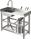 Stainless Steel Utility Sink Freestanding Laundry Sink by Seveat