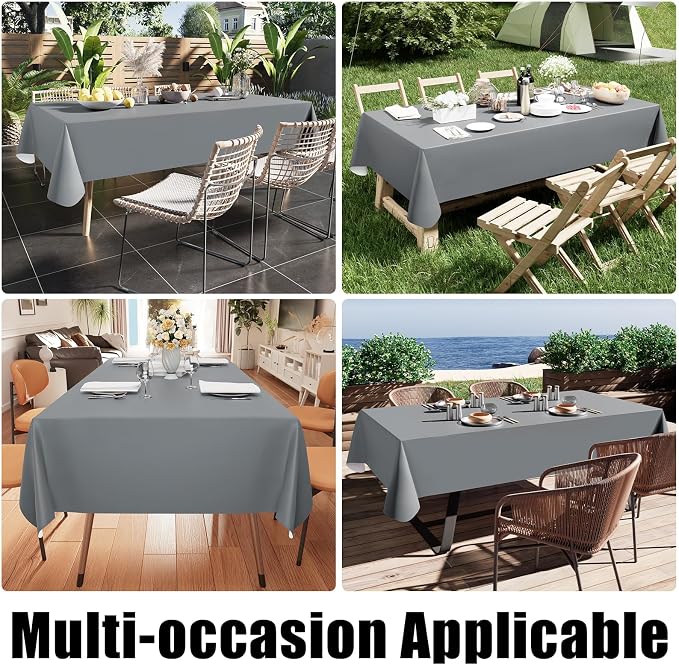 Smiry Rectangle Table Cloth 60x140 Inch, Waterproof Wipeable Vinyl Tablecloths - Image 6